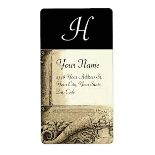 CORNUCOPIA  MONOGRAM , black and white grey black