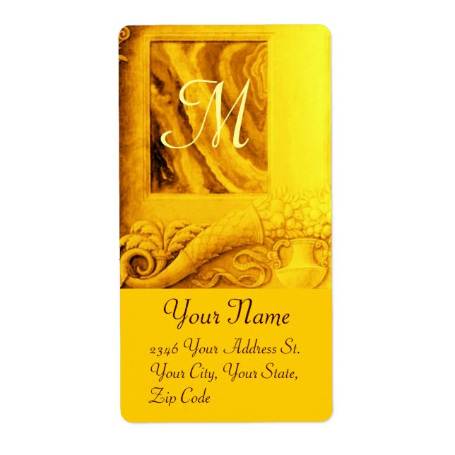 CORNUCOPIA  MONOGRAM , bright gold yellow brown (Front)