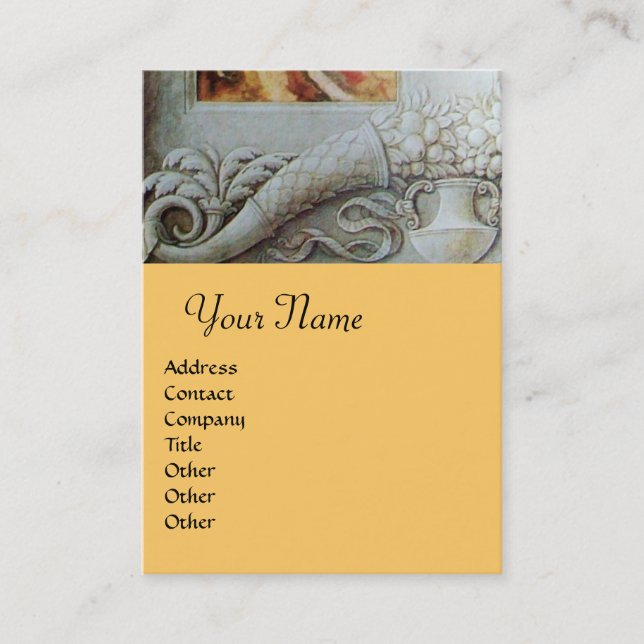CORNUCOPIA  MONOGRAM , bright gold yellow Business Card (Front)