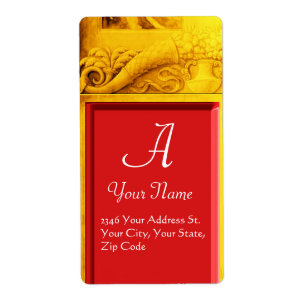 CORNUCOPIA MONOGRAM , bright gold yellow red