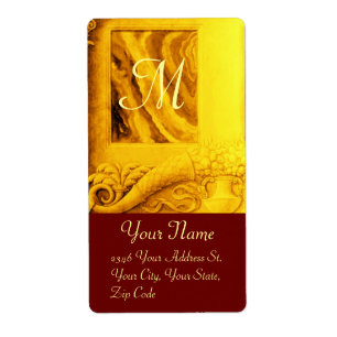 CORNUCOPIA MONOGRAM , bright gold yellow red