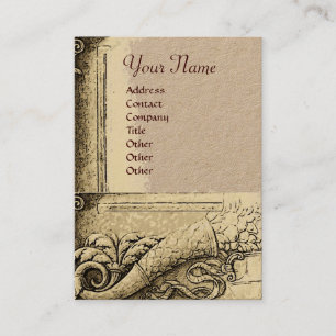 CORNUCOPIA MONOGRAM, Brown Kraft Paper Business Card