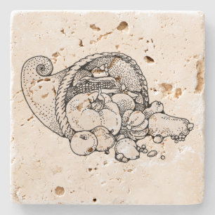 cornucopia stone coaster