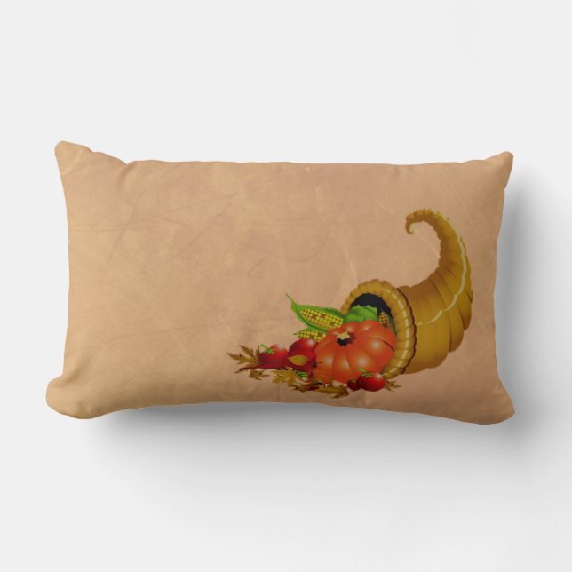 Cornucopia Thanksgiving Beige  Pillow (Front)