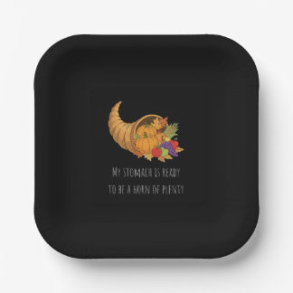 Cornucopia Thanksgiving Graphic Paper Plate