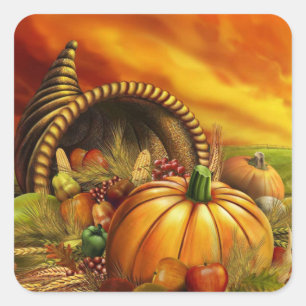 Cornucopia Thanksgiving Stickers