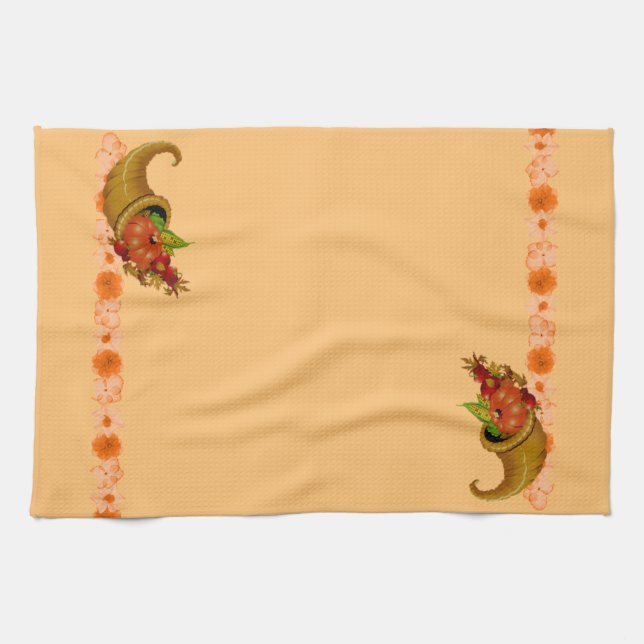Cornucopia Thanksgiving Towels (Horizontal)
