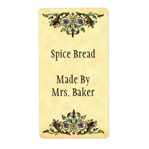 Cornucopia Vintage Thanksgiving Art Baking Labels