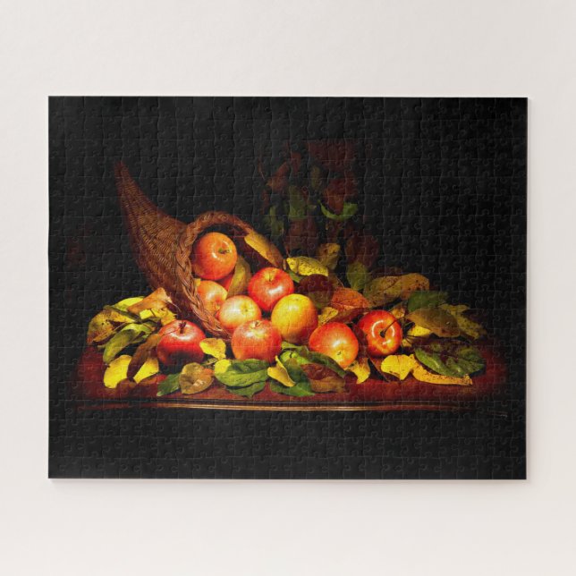 Cornucopia with apples jigsaw puzzle (Horizontal)