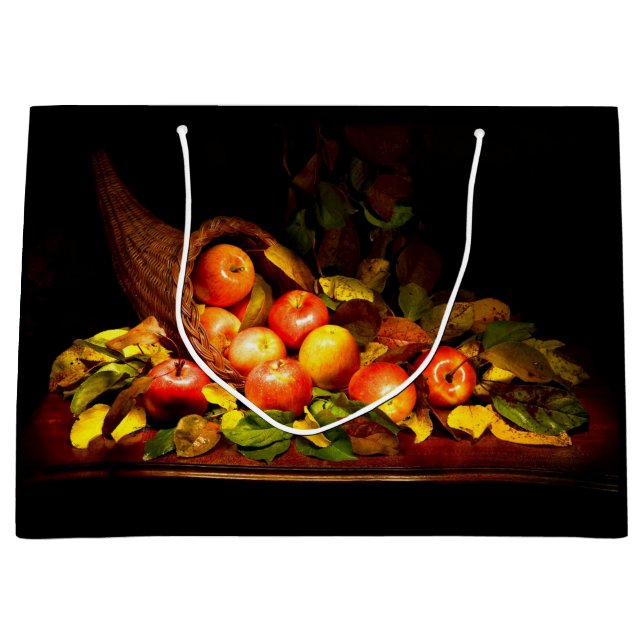 Cornucopia with apples large gift bag (Front)