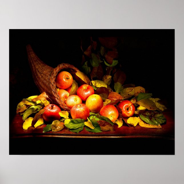 Cornucopia with apples poster (Front)