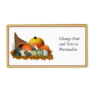Cornucopia with Fall Gourds