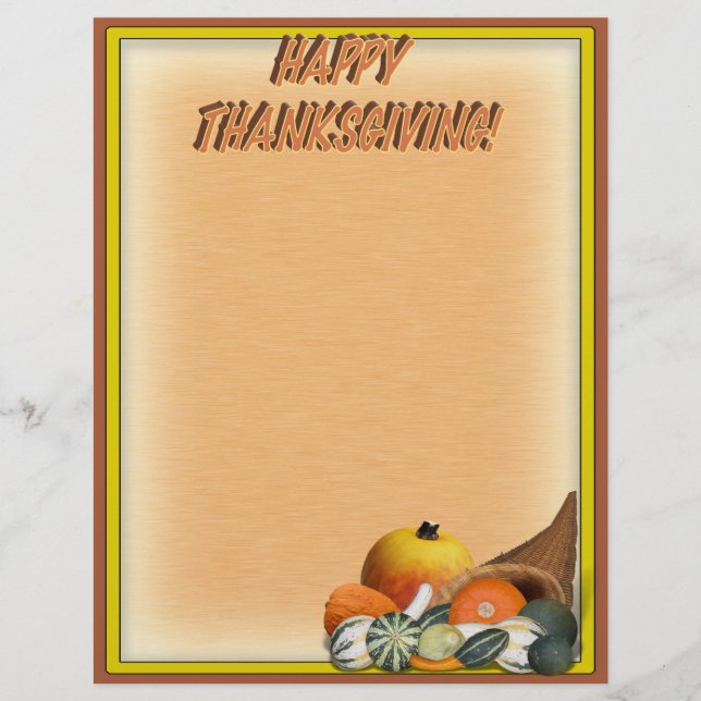 Cornucopia with Fall Gourds Flyer (Front)