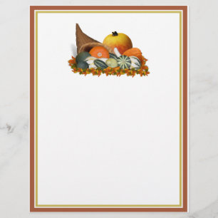 Cornucopia with Fall Gourds Flyer
