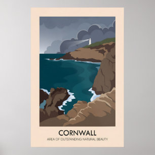 Cornwall AONB Travel Poster