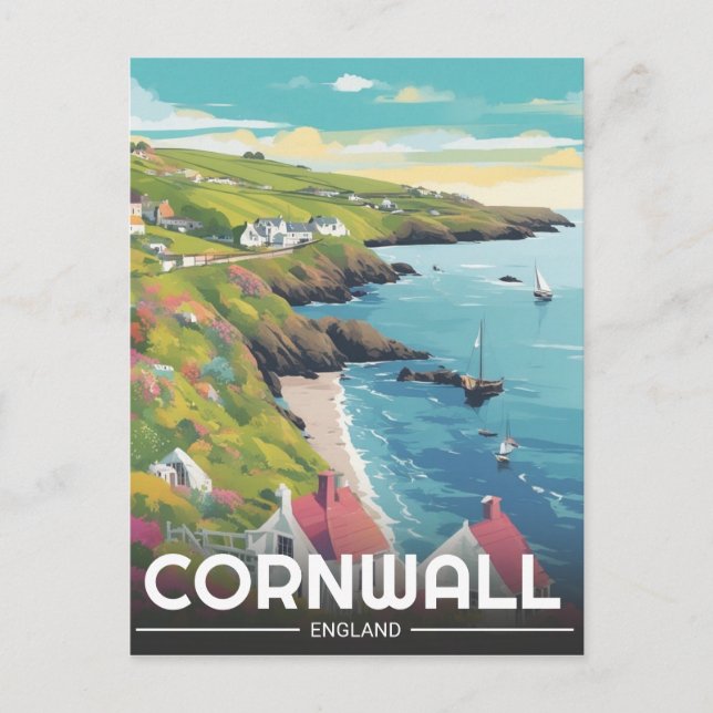 Cornwall county England cornwall coastline Holiday Postcard (Front)