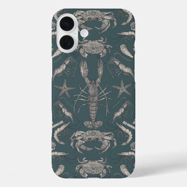 cornwall crustaceans damask dark apatite Case-Mate iPhone case (Back)