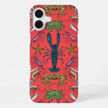 cornwall crustaceans damask pop red