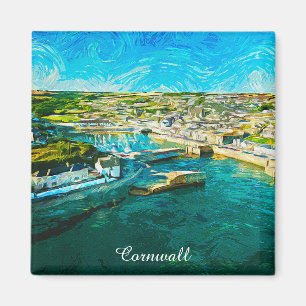 Cornwall England Coastal Scenery Oil Paint Magnet