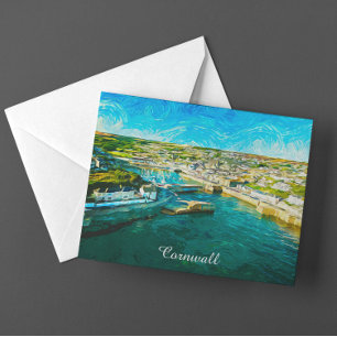 Cornwall England Coastal Scenery Oil Paint Postcard