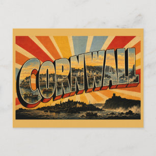Cornwall England Vintage Travel Art Postcard