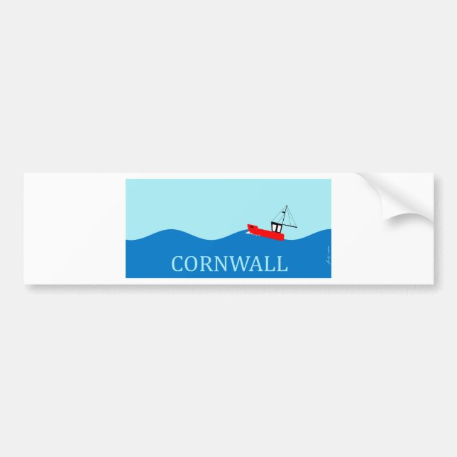 Cornwall fishing boat bumper sticker (Front)