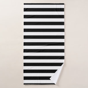 Cornwall flag stripes black white line pattern sym bath towel