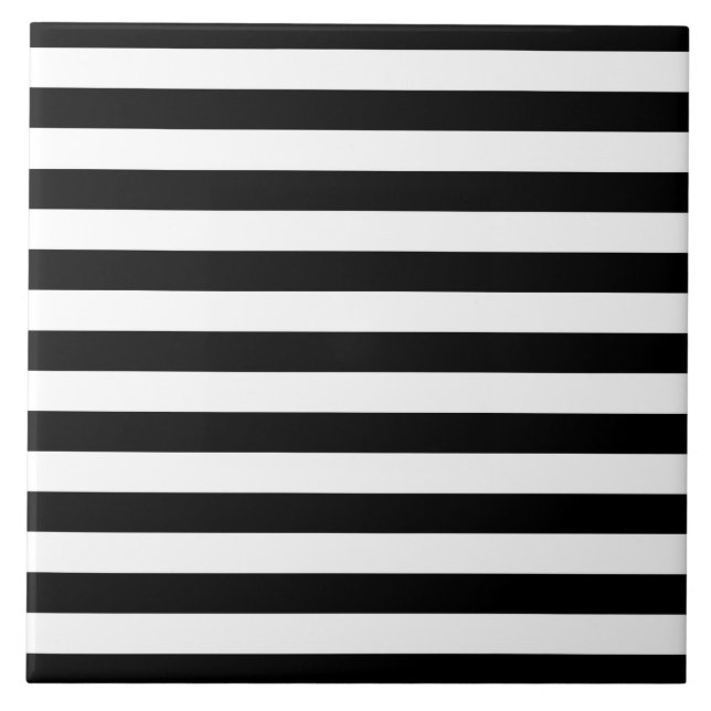 Cornwall flag stripes black white line pattern sym ceramic tile (Front)