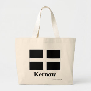 Cornwall Flag with Name in Cornish Large Tote Bag