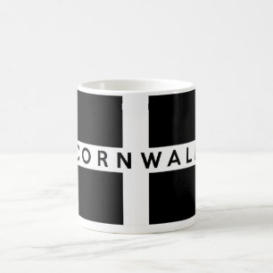 cornwall region flag england country text name coffee mug