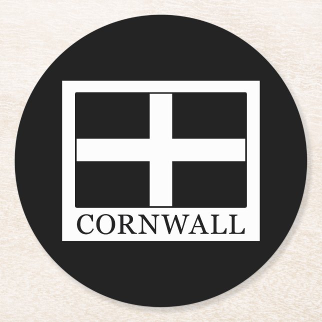 Cornwall Round Paper Coaster (Front)