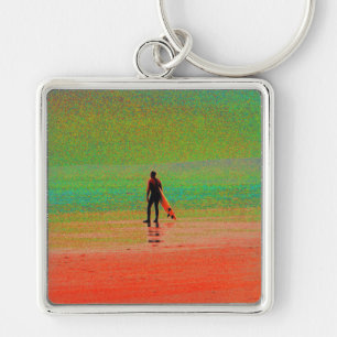 Cornwall surfer key ring