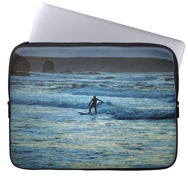 Cornwall surfer laptop sleeve (Front)