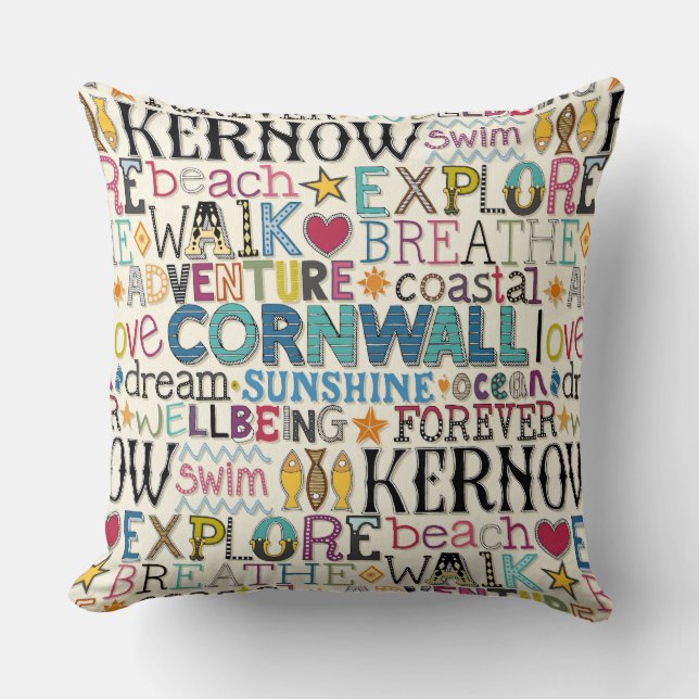 cornwall typography cushion (Front)