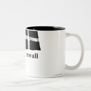 Cornwall Waving Flag with Name Two-Tone Coffee Mug