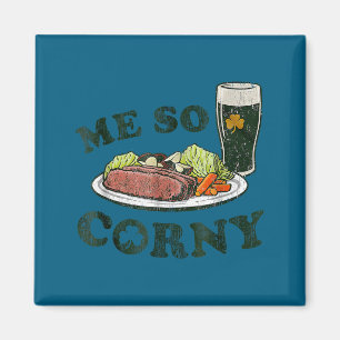 Corny beer corned beef and cabbage st patrick's magnet