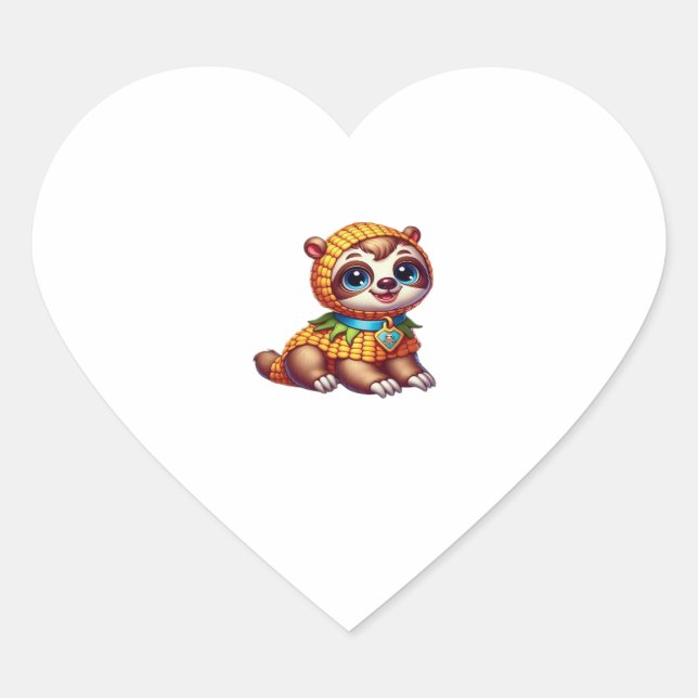 Corny Cuteness Halloween�s Sweetest Sloth Oversize Heart Sticker (Front)