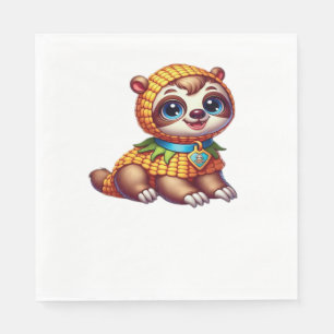 Corny Cuteness Halloween’s Sweetest Sloth Oversize Napkin