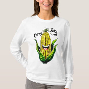 Corny Joke Expert: Fun & Whimsical Corn Graphic T-Shirt