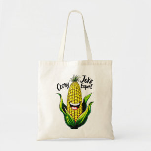 Corny Joke Expert: Fun & Whimsical Corn Graphic Tote Bag