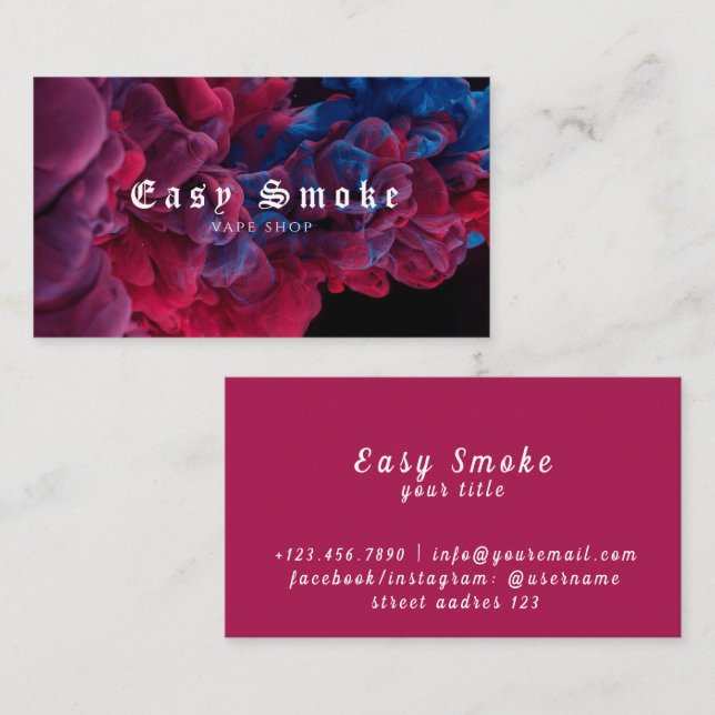 Corolful Smoke Vape Shop Business Card (Front/Back)
