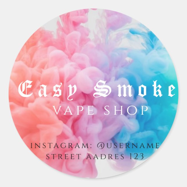 Corolful Smoke Vape Shop Classic Round Sticker (Front)