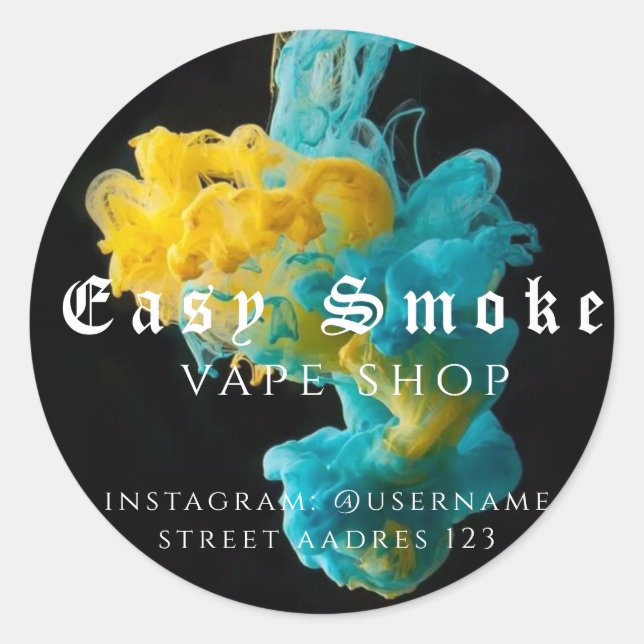 Corolful Smoke Vape Shop Classic Round Sticker (Front)