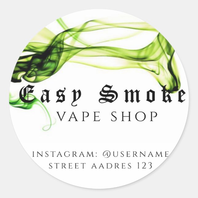 Corolful Smoke Vape Shop Classic Round Sticker (Front)
