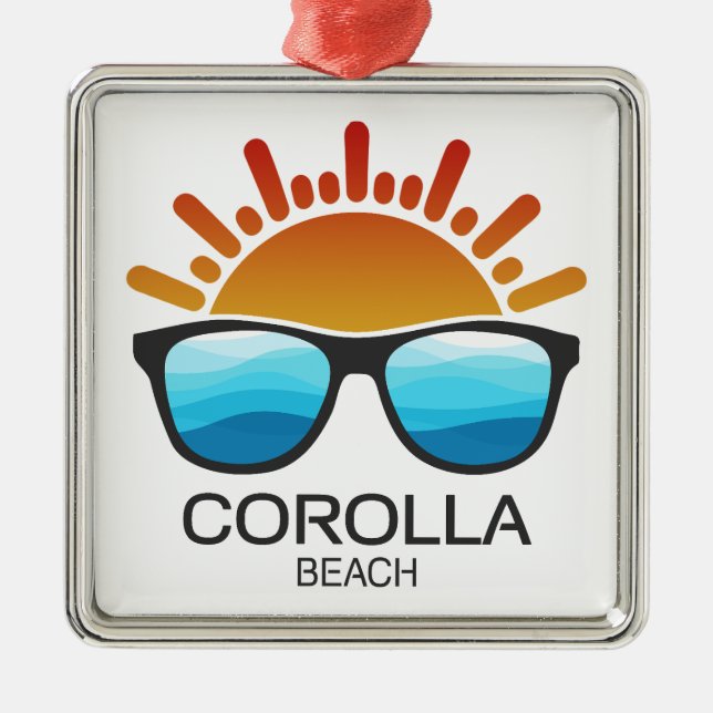 Corolla Beach North Carolina Sunglasses Metal Ornament (Front)
