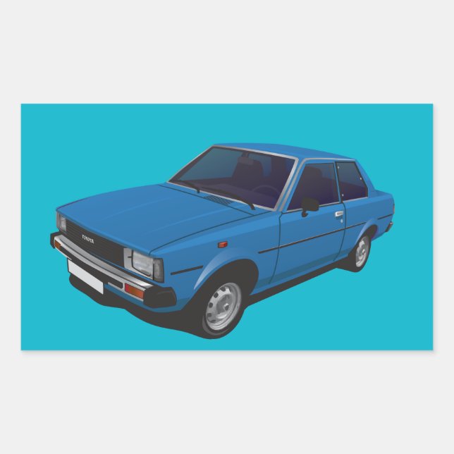Corolla DX KE70 2-door Blue Rectangular Sticker (Front)