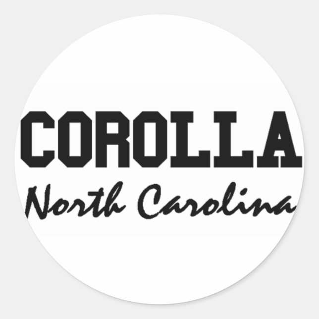 Corolla North Carolina Classic Round Sticker (Front)