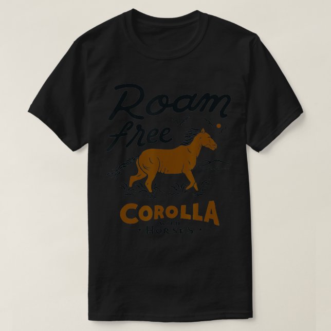 Corolla Wild Horse  Outer Banks Souvenirs OBX NC  T-Shirt (Design Front)