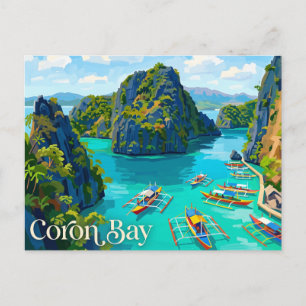 Coron Bay Philippines Postcard