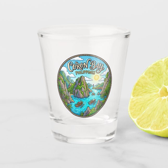 Coron Bay Philippines Shot Glass (Front)